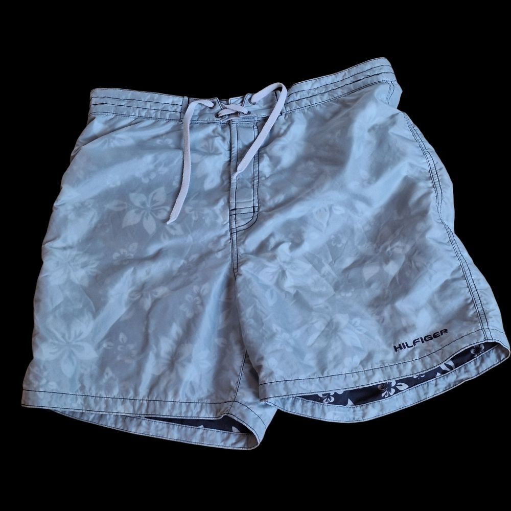 Vintage Tommy Hilfiger Swim Trunks Heavy Duty Nylon L Modest Lined Excellent - Picture 2 of 14